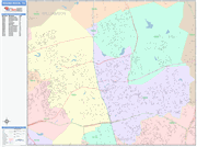 Round Rock Wall Map Color Cast Style